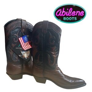 Abilene 9093 Julie Brown and Black Women’s Cowhide Western Boots - Size 8.5